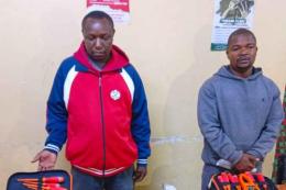 File image of two suspects arrested in Lucky Summer, Nairobi.